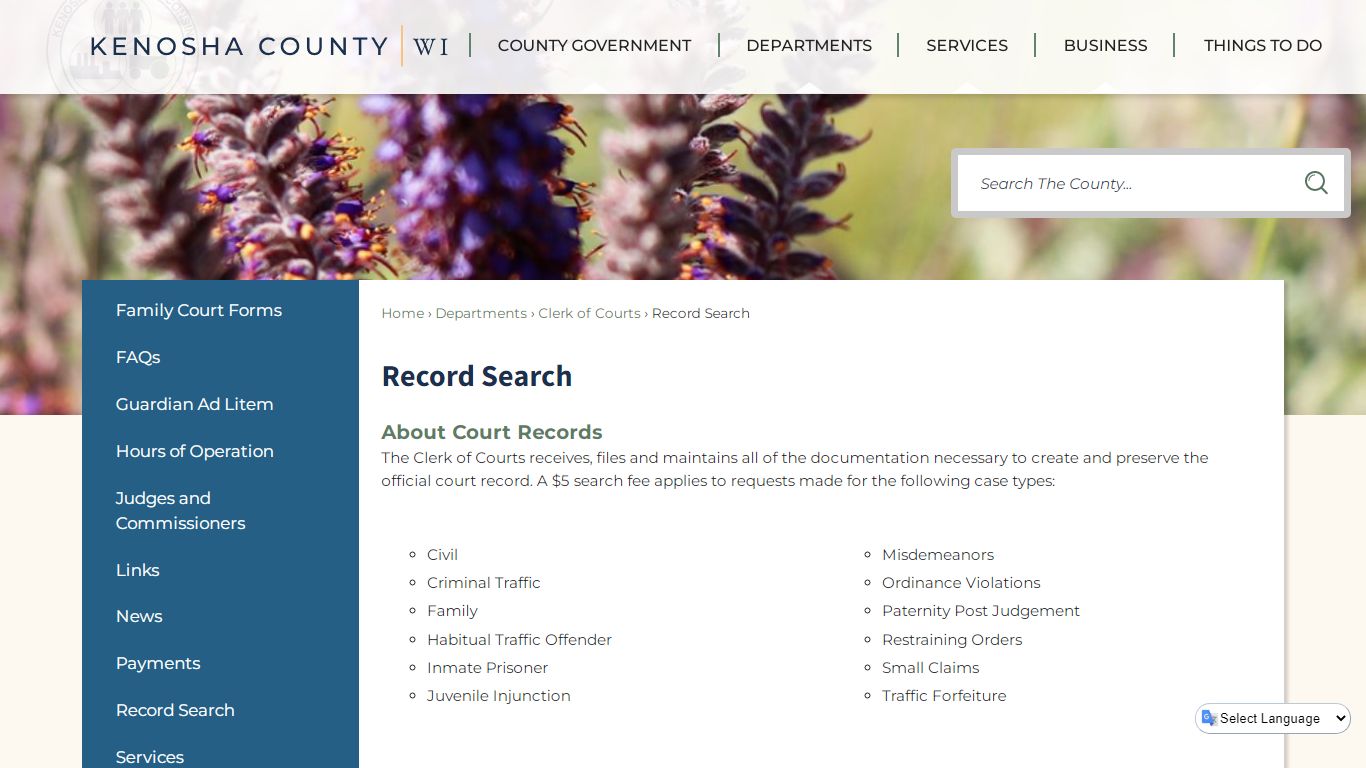 Record Search | Kenosha County, WI - Official Website